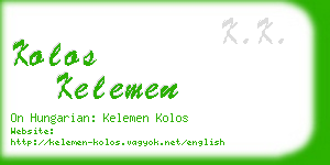 kolos kelemen business card